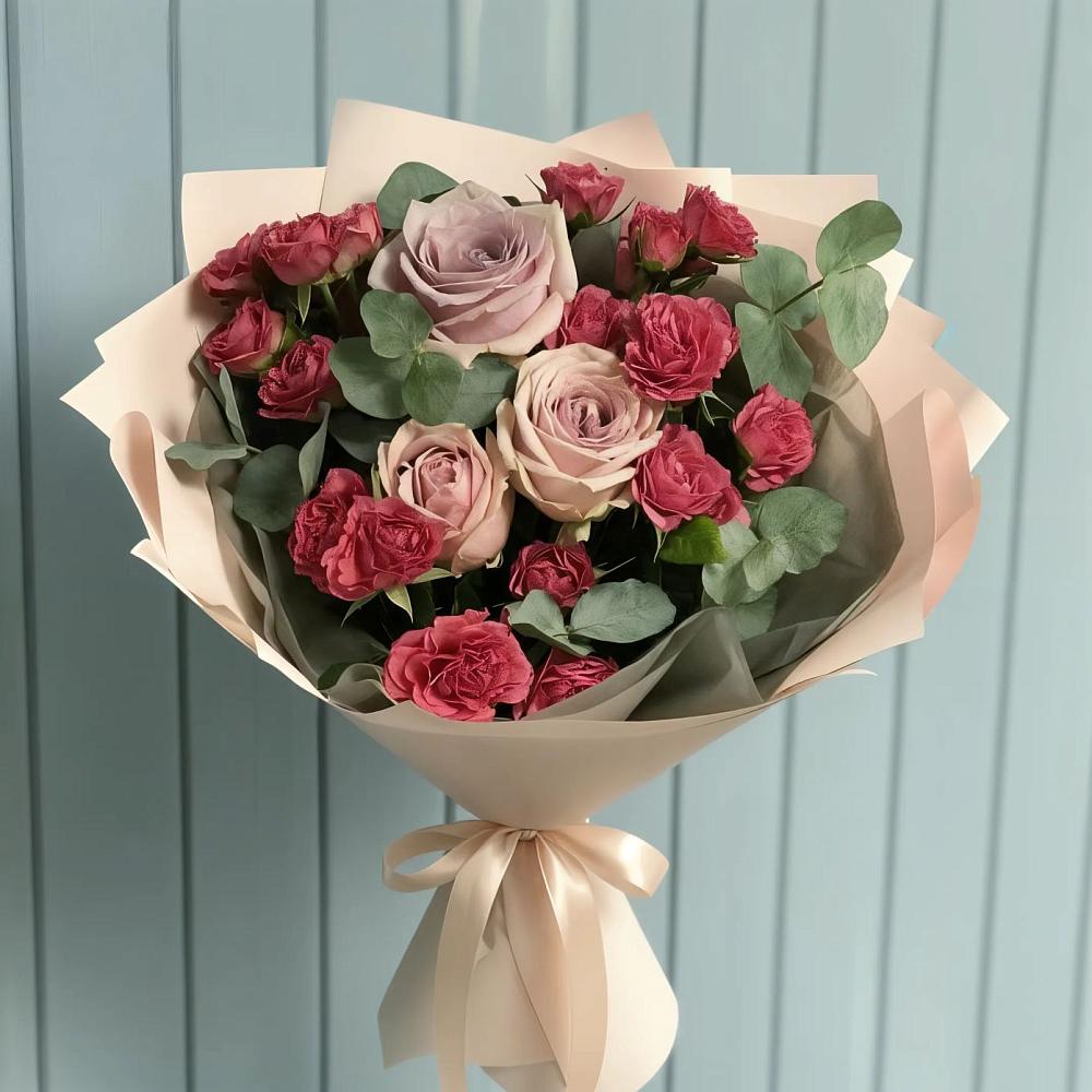 Букет цветов из: Гвоздики и Розы в Алексеевском