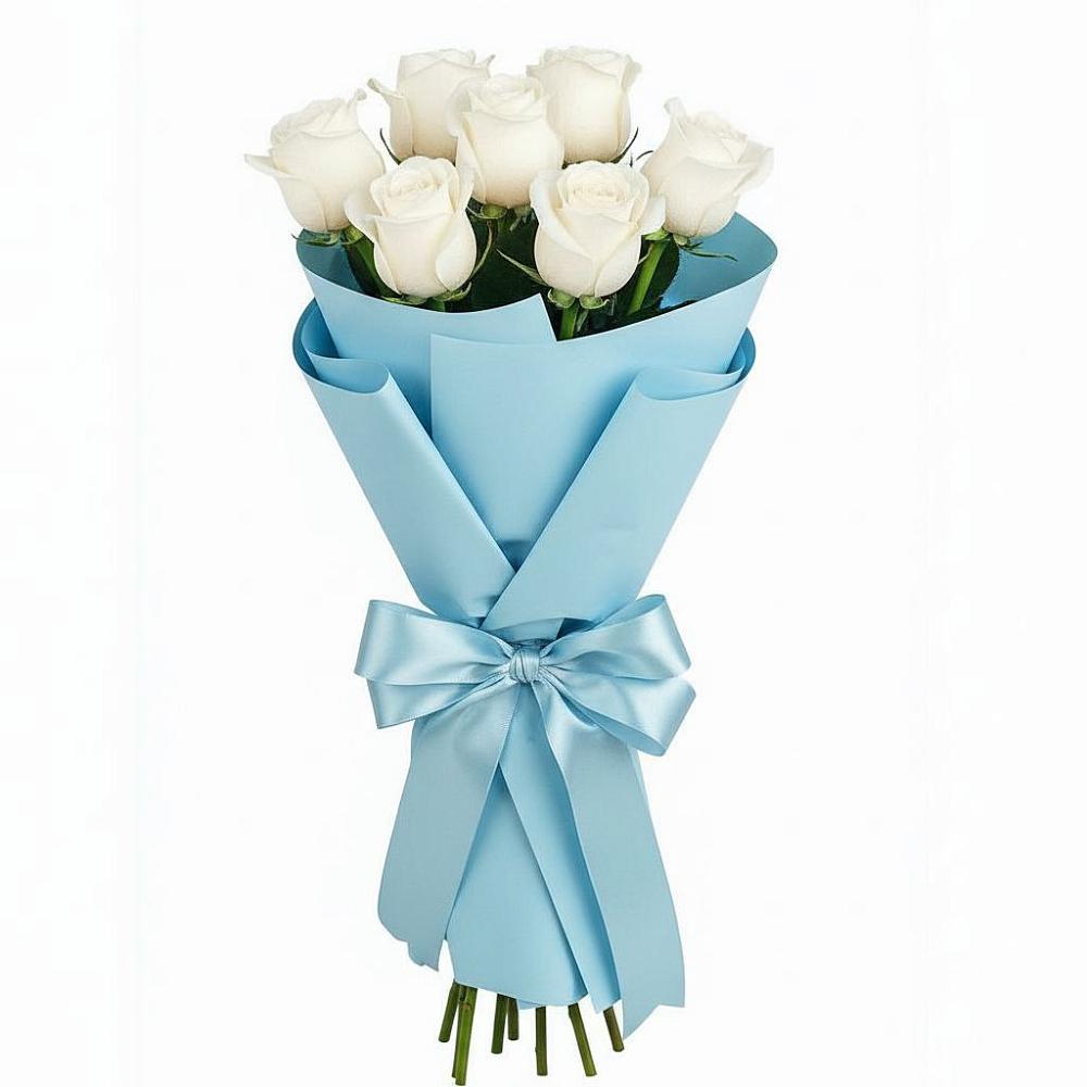 Букет 7 белых роз Проуд в Алексеевском
