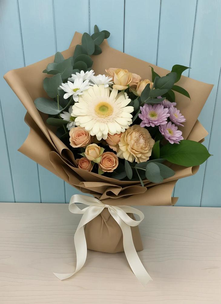 Букет цветов из: Герберы и Хризантемы в Алексеевском
