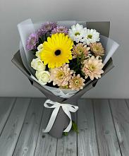 Букет цветов из:  Розы, Герберы и Хризантемы в Алексеевском
