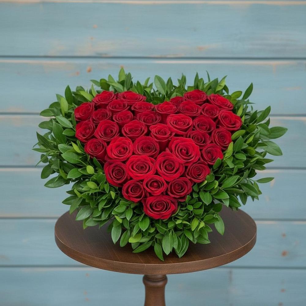 Цветочная композиция из Розы в виде сердца в Алексеевском