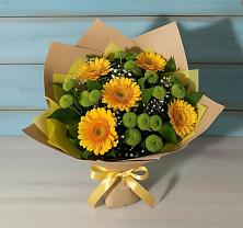 Букет цветов из:  Герберы и Хризантемы #REPLACE_PRED# Алексеевском
