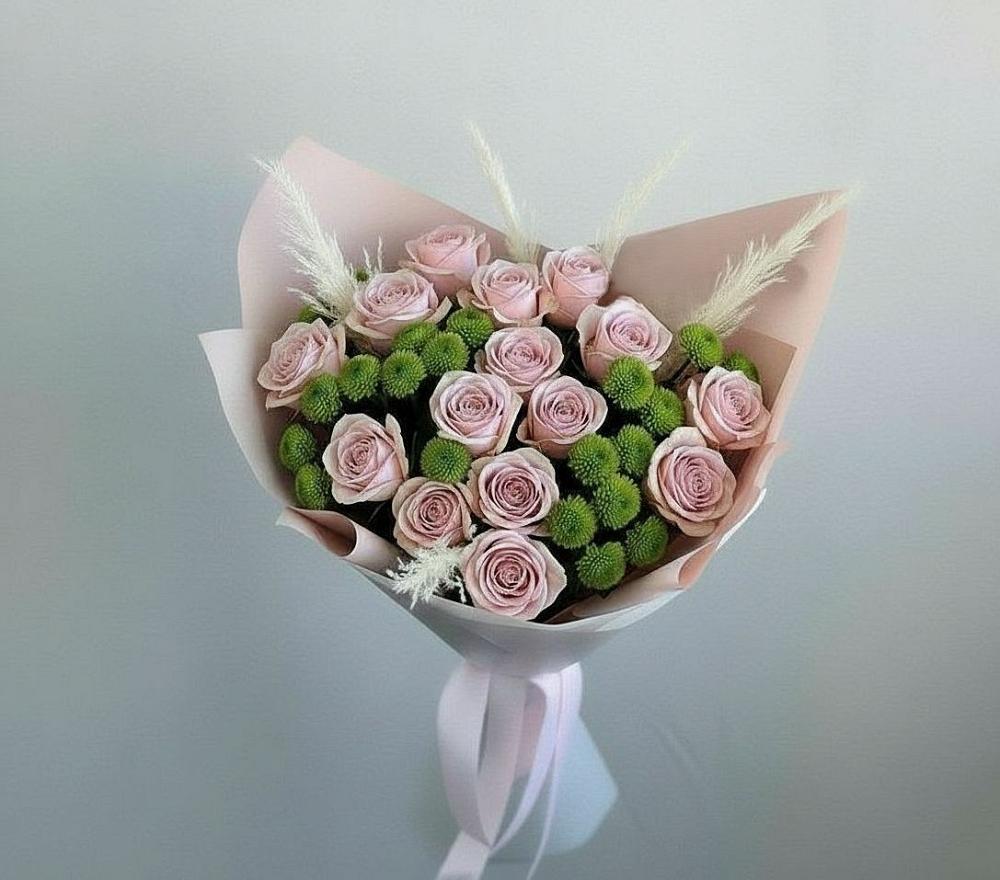 Букет цветов из: Розы и Хризантемы в Алексеевском