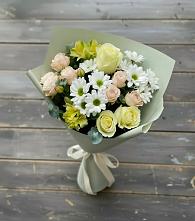 Букет цветов из:  Альстромерии, Розы и Хризантемы в Алексеевском